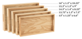 Oak Wood Nested Serving Trays Five Piece Set of Rectangular Quality Wooden Trays with Cut Out Handles by Hammont