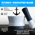 Mortar and Pestle Set - Small EZ-Grip Silicone & Porcelain Mortar With Non-Slip Scratch Proof Silicone Base - herb or spice grinder, pill crusher grinder or molcajete - NEW DESIGN - Dishwasher Safe by Cooler Kitchen