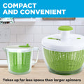 Single Serve Small Salad Spinner - Mini Prep Lettuce Spinner and Dryer With Measuring Cup - Collander with Fruit and Vegetable Washing Basket Bowl - Great Fruit and Vegetable Washer By Cooler Kitchen by Cooler Kitchen