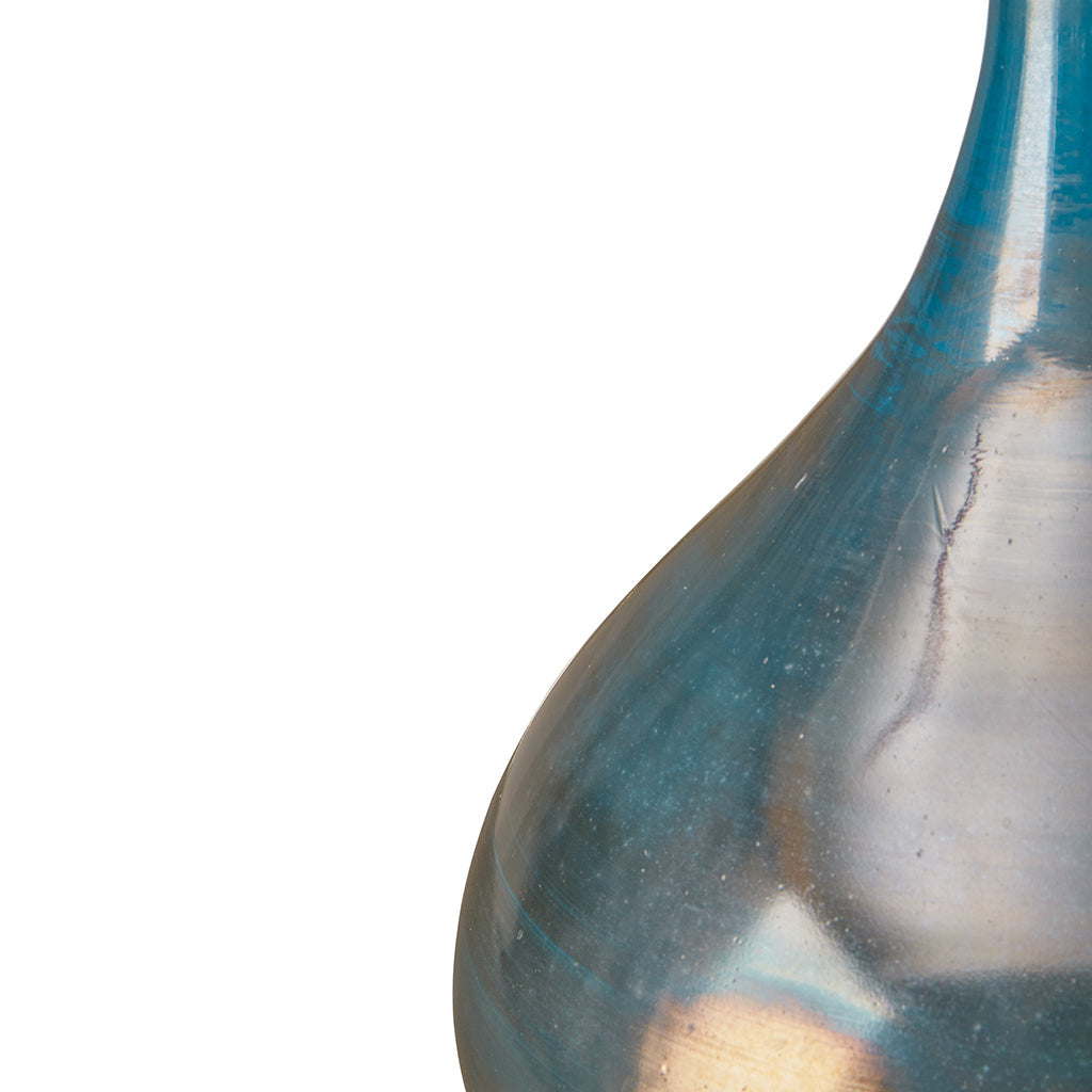 Blue and Bronze Decorative Glass Vases 3-piece set by Blak Hom
