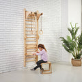 5in1: Wooden Swedish Wall / Climbing ladder for Children + Swing Set + Slide Board + Art Add-on by Goodevas