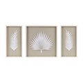 Framed Rice Paper Palm Leaves 3-piece Shadowbox Wall Decor by Blak Hom