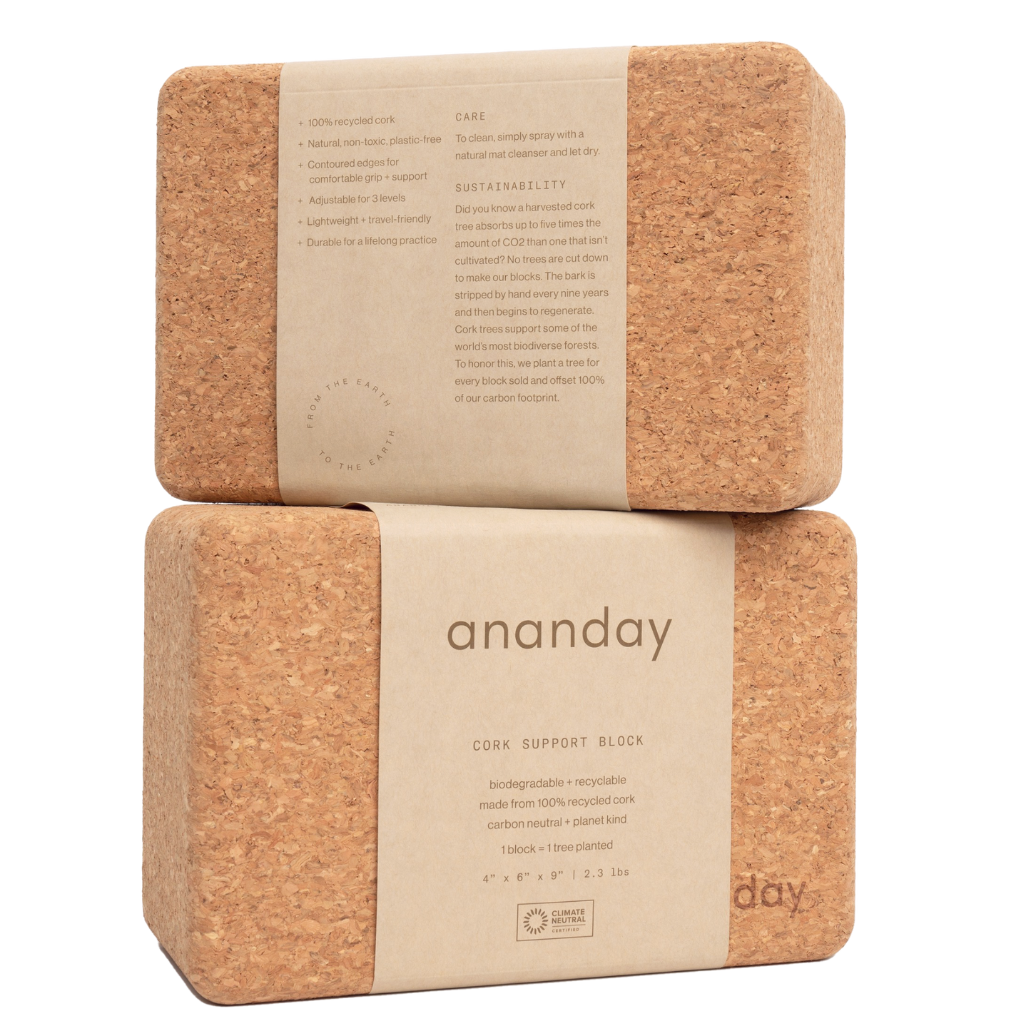 Cork Yoga Block Set by Ananday