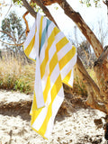 Yellow Sea Glass Cabana Beach Towel by Laguna Beach Textile Company
