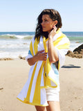Yellow Sea Glass Cabana Beach Towel by Laguna Beach Textile Company