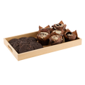Oak Wood Nested Serving Trays Five Piece Set of Rectangular Quality Wooden Trays with Cut Out Handles by Hammont