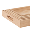 Oak Wood Nested Serving Trays Five Piece Set of Rectangular Quality Wooden Trays with Cut Out Handles by Hammont