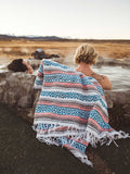 Gray Blush Traditional Mexican Blanket by Laguna Beach Textile Company