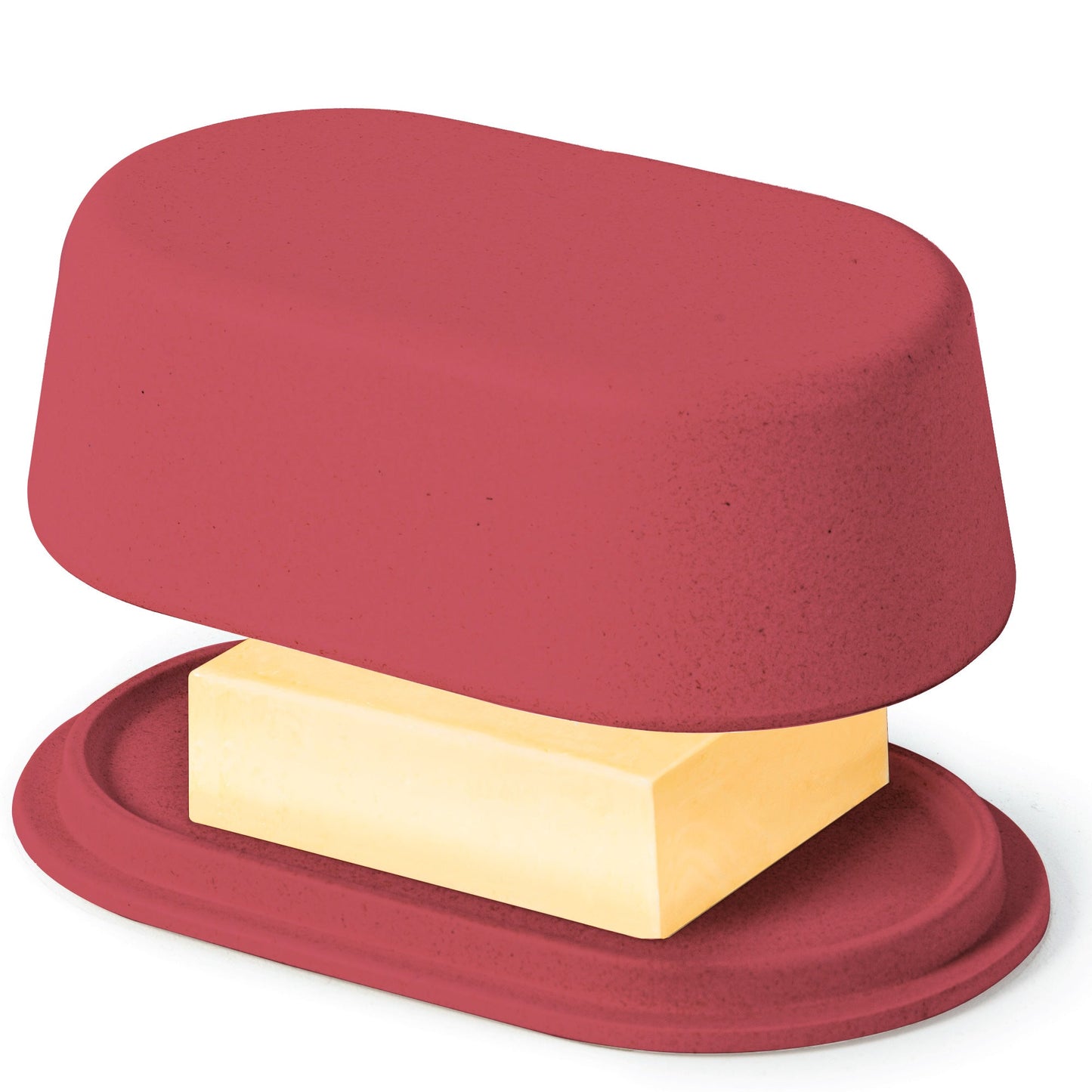 Modern Bamboo Butter Dish with Lid - Dishwasher Safe - Perfectly Sized For Large European Style Butters by Cooler Kitchen