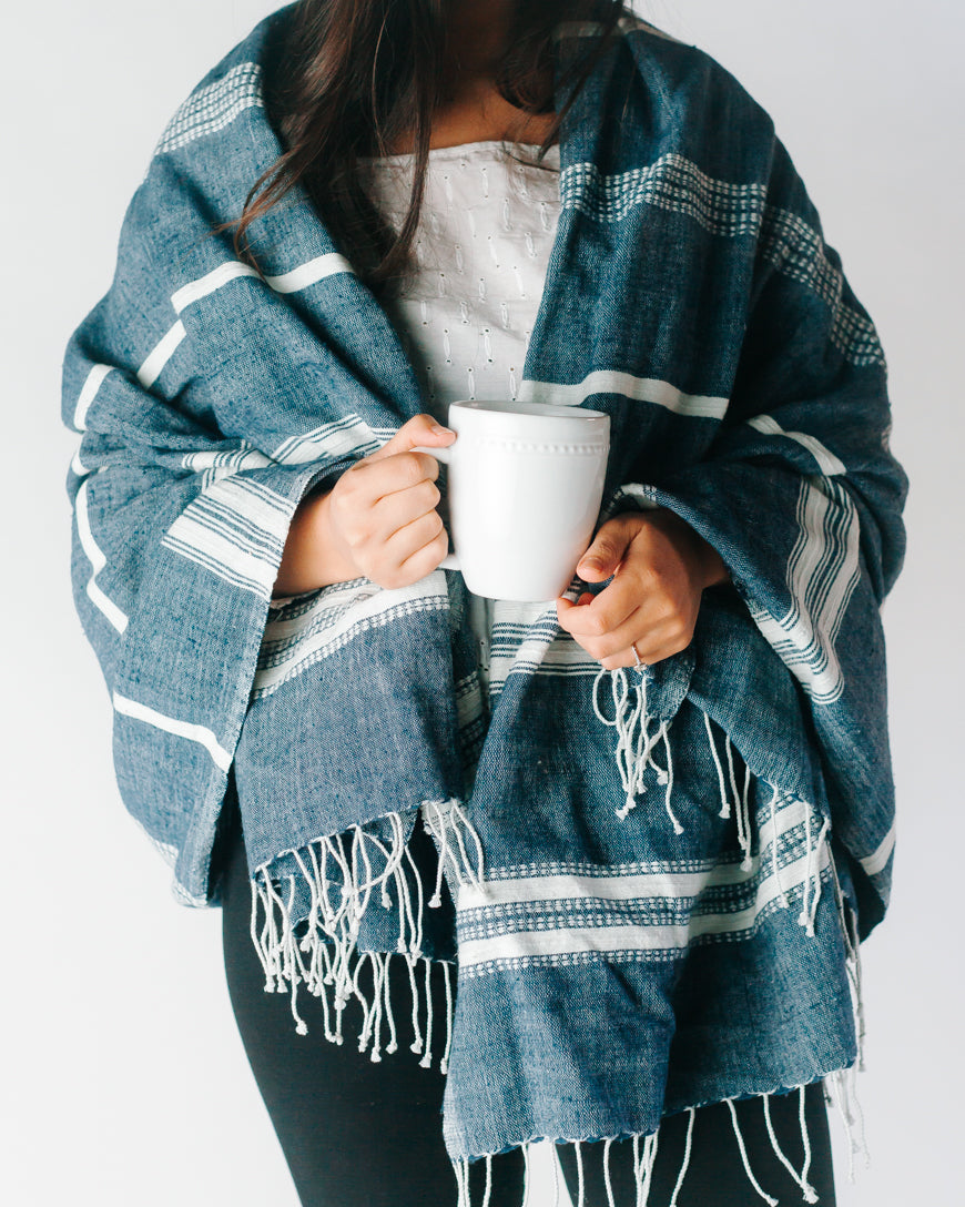Aden Cotton Throw Blanket by Creative Women