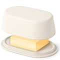 Modern Bamboo Butter Dish with Lid - Dishwasher Safe - Perfectly Sized For Large European Style Butters by Cooler Kitchen