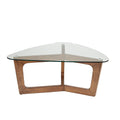 Wood Base Tempered Glass Top Coffee Table by Blak Hom