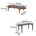 2 Piece Oval Acacia Wood and Metal Nesting Coffee Table by Blak Hom