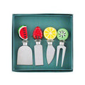 ART GLASS HANDLE: Cheese Service TOOLS Set -- Fruit Theme by Peterson Housewares & Artwares