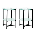 2-Piece Set Clear Tempered Glass Side Table. by Blak Hom