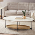 Monte Oval White/Natural Coffee Table by Blak Hom