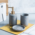 Ceramic imitation marble Bathroom Accessory Set by Blak Hom