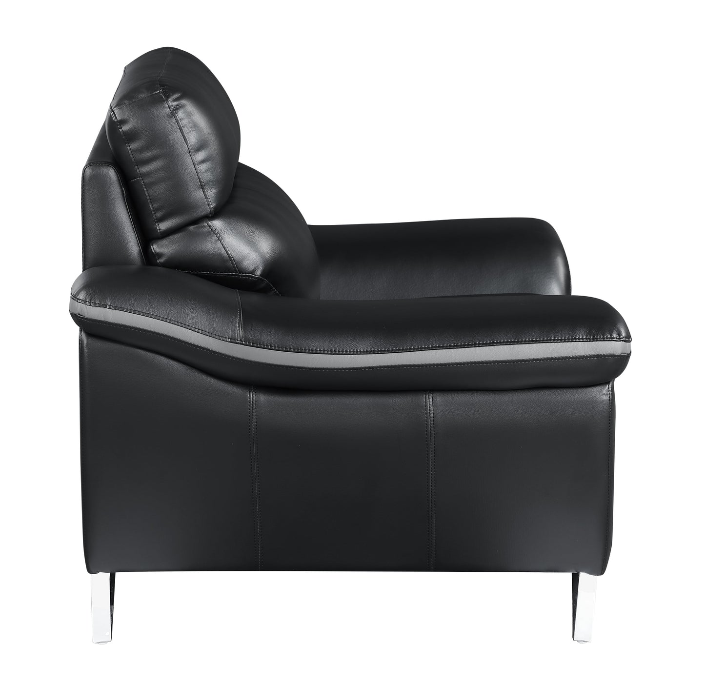 Genuine Leather Black Loveseat by Blak Hom