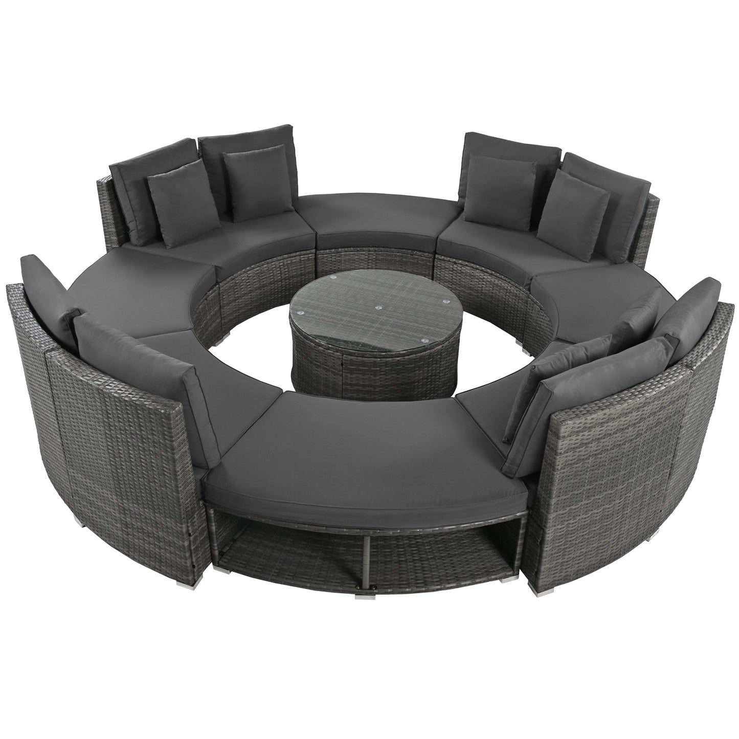 9-Piece  Luxury Circular Outdoor Patio Furniture by Blak Hom