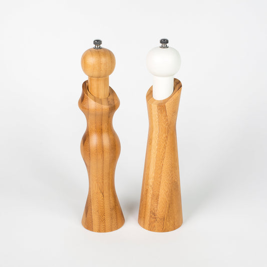 Bamboo Mr. & Ms. SALT & PEPPER MILLS by Peterson Housewares & Artwares