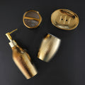 4 Pieces Golden Ceramic Bathroom Set by Blak Hom