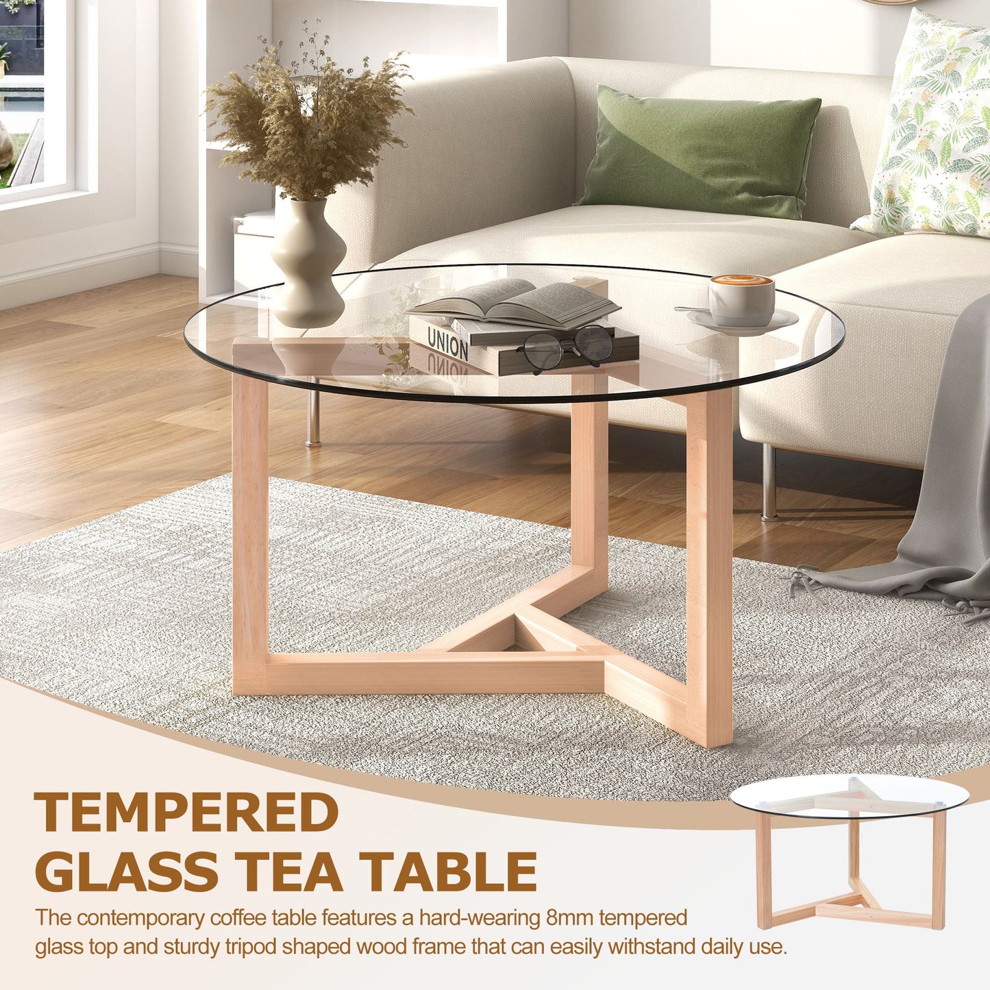 Round Glass Modern Coffee Table by Blak Hom