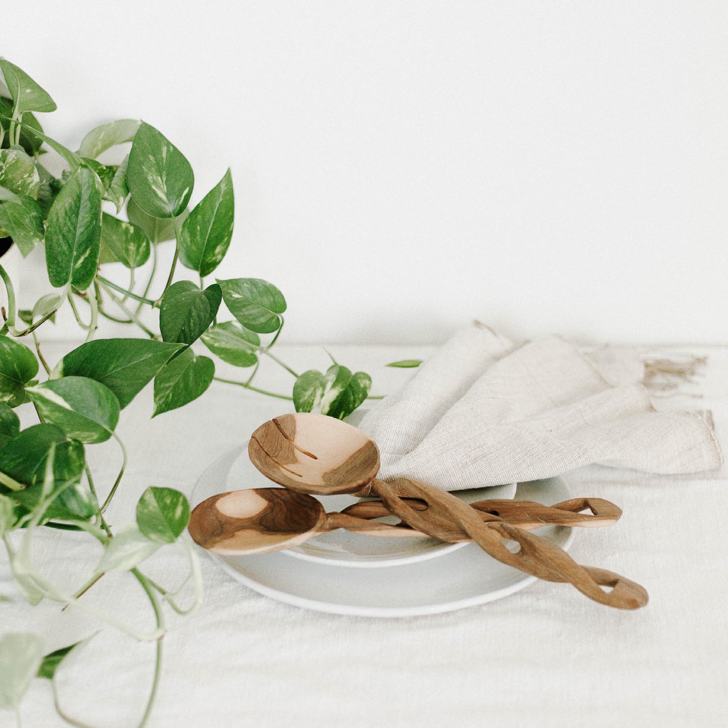 Olive Wood Spiral Salad Servers by Creative Women