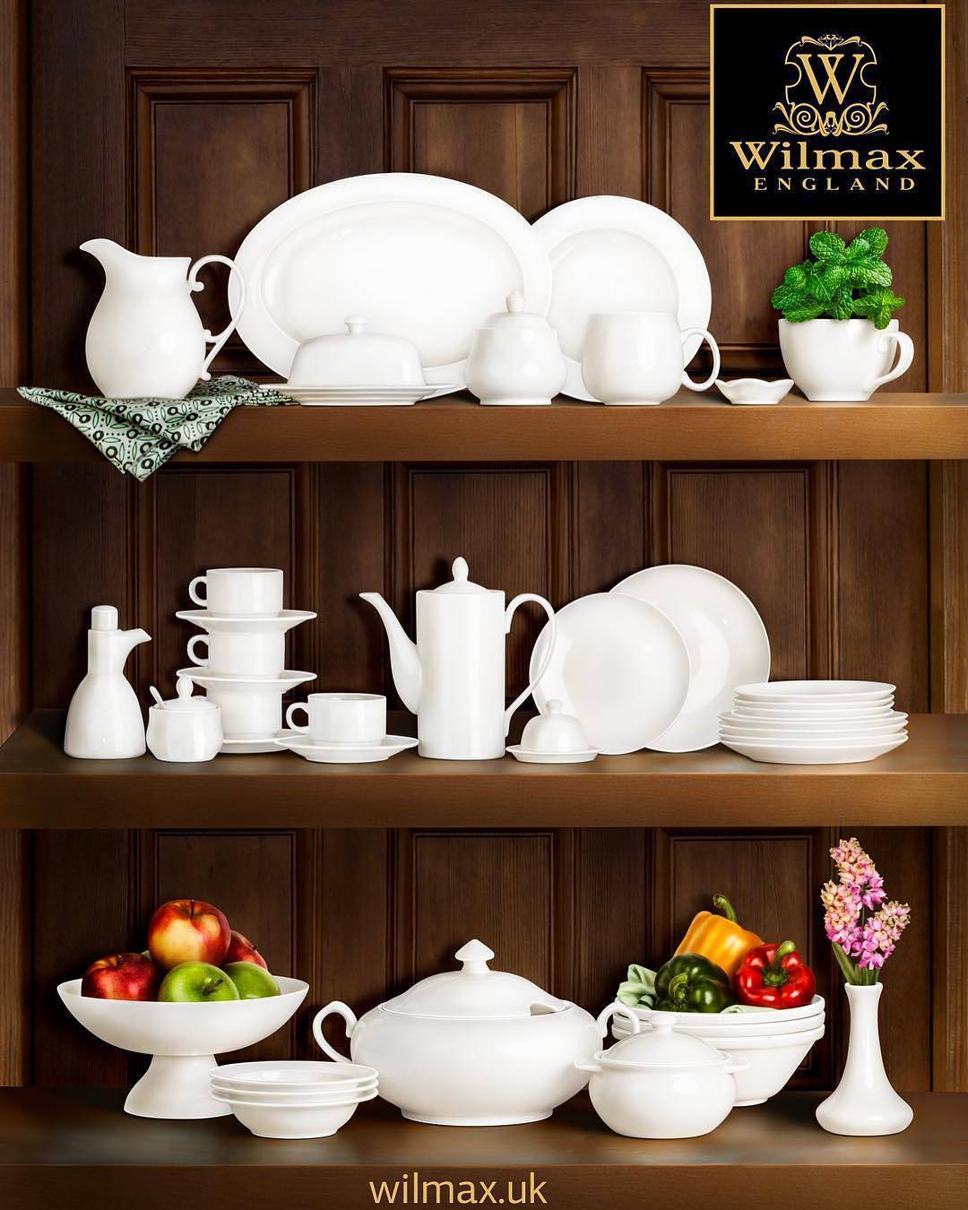 Set Of 3 White Divided Sauce Dish 14.5" inch | 37 Cm by Wilmax Porcelain