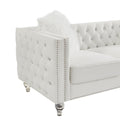 Velvet Upholstery Tufted Sofa Crystal Feet Removable Cushion by Blak Hom