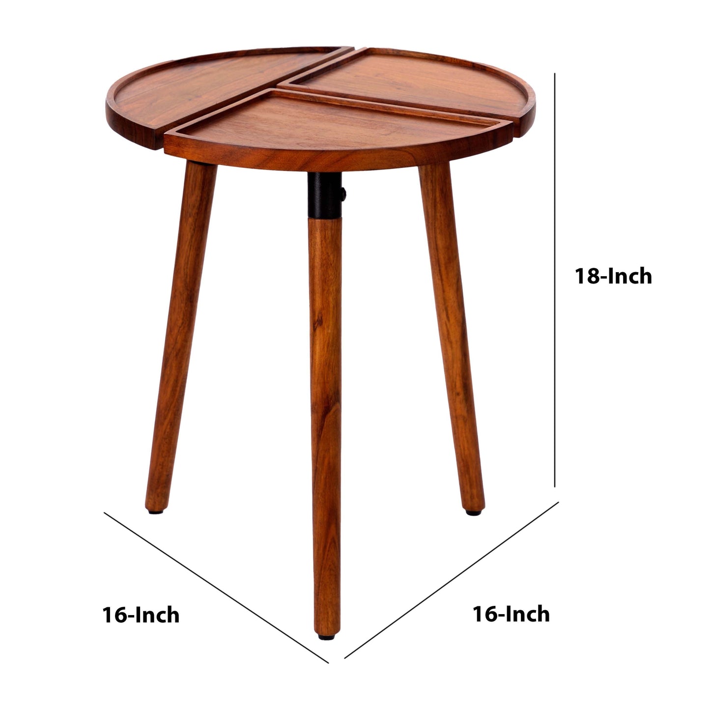 Round Acacia Wood Side Accent Table by Blak Hom