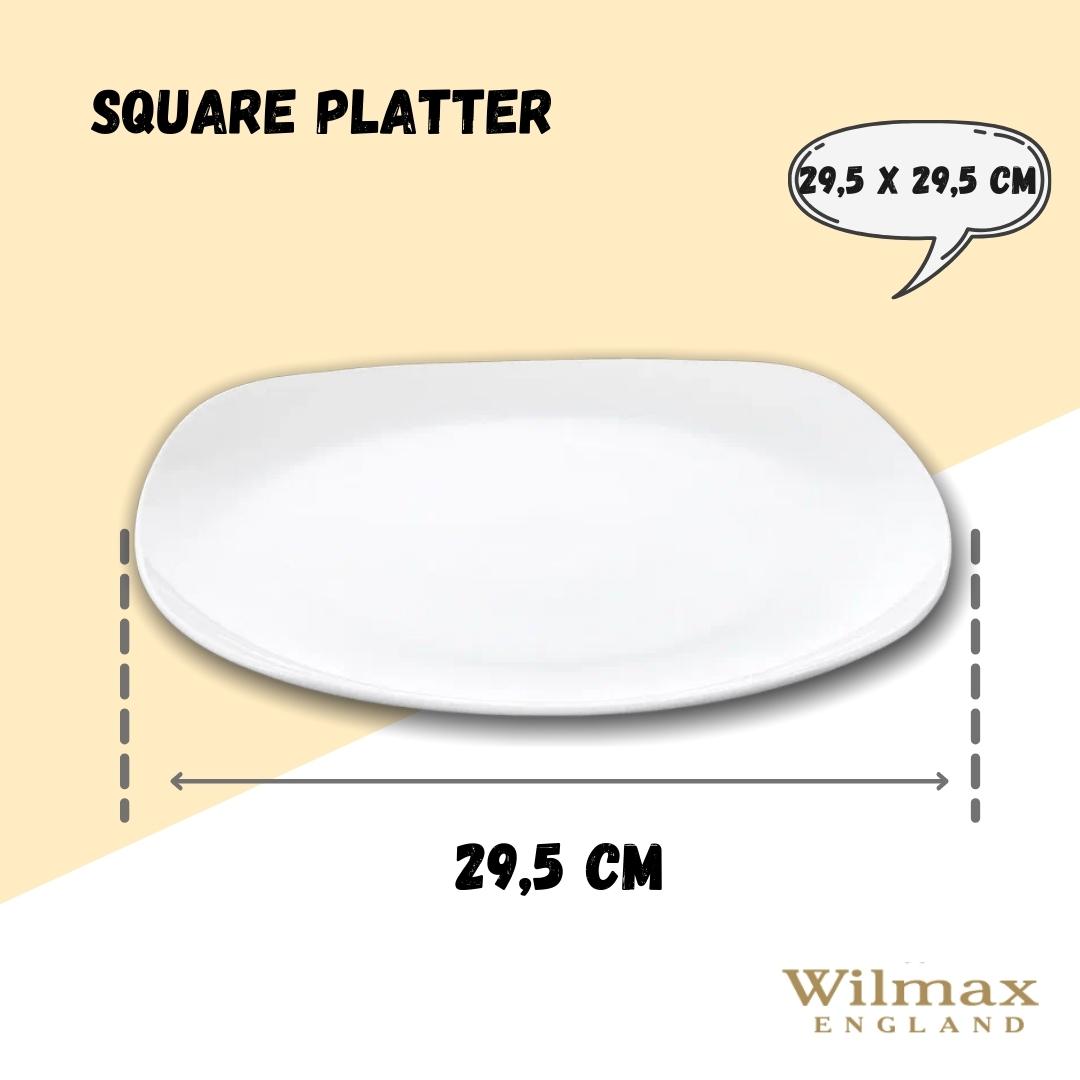 White Square Platter 11.5" inch X 11.5" inch | 29.5 X 29.5 Cm by Wilmax Porcelain