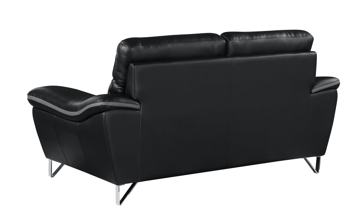 Genuine Leather Black Loveseat by Blak Hom