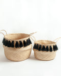 Black Tasseled Belly Baskets by Creative Women