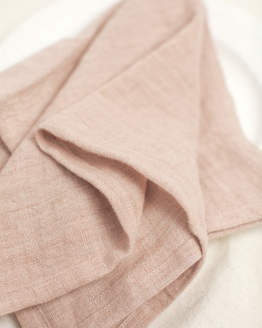 Stone Washed Linen Hemmed Dinner Napkins by Creative Women