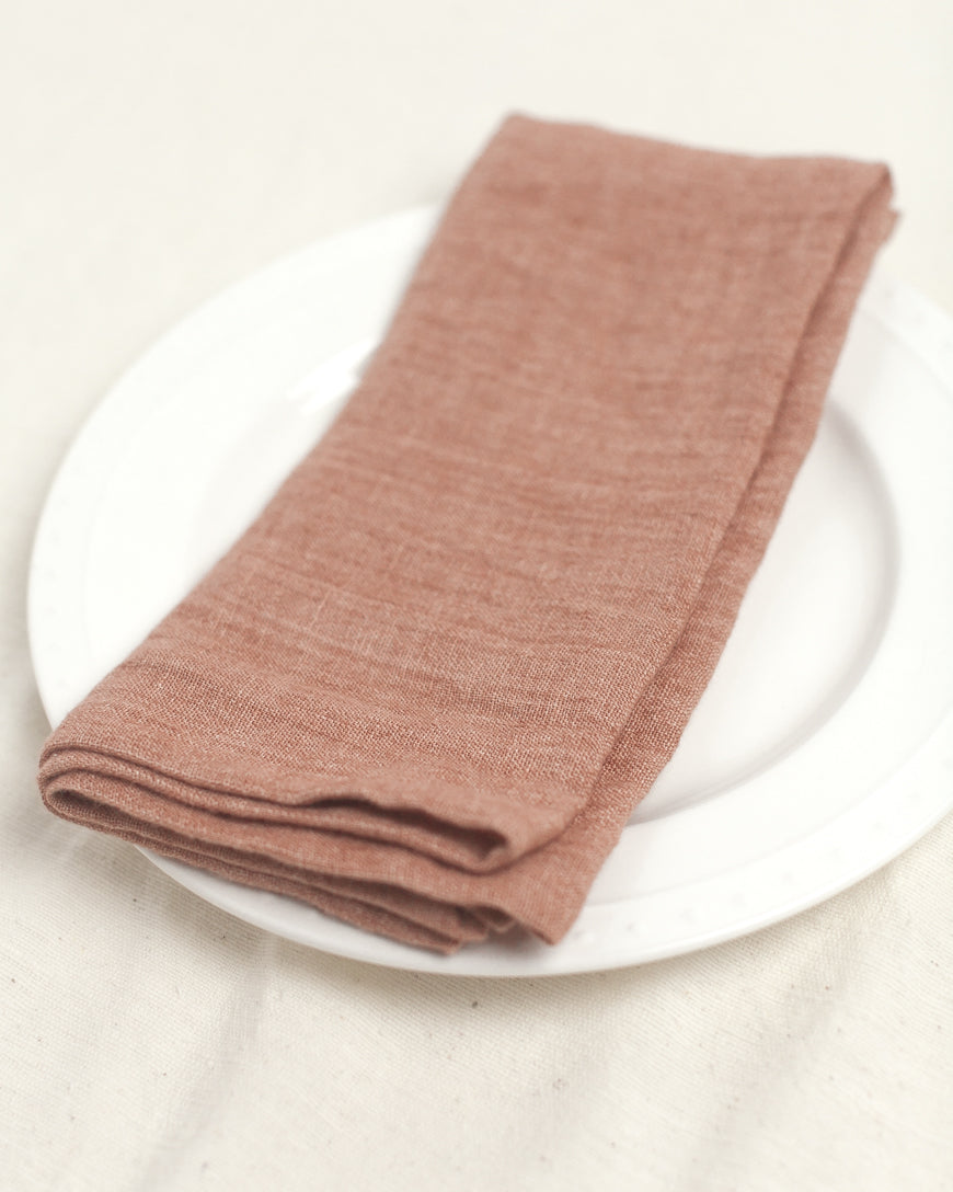 Stone Washed Linen Hemmed Dinner Napkins by Creative Women