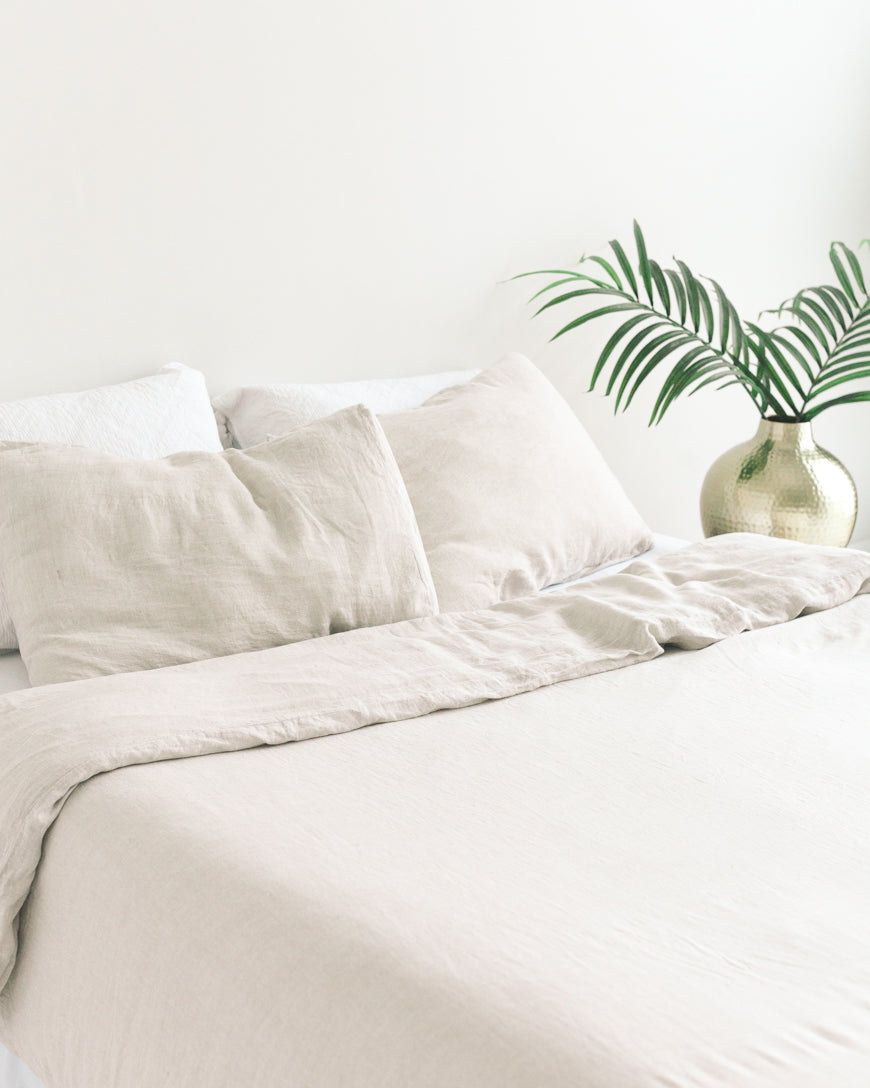 Linen Duvet Cover Set - Natural Chambray by Creative Women