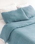 Linen Duvet Cover Set - Denim Blue by Creative Women