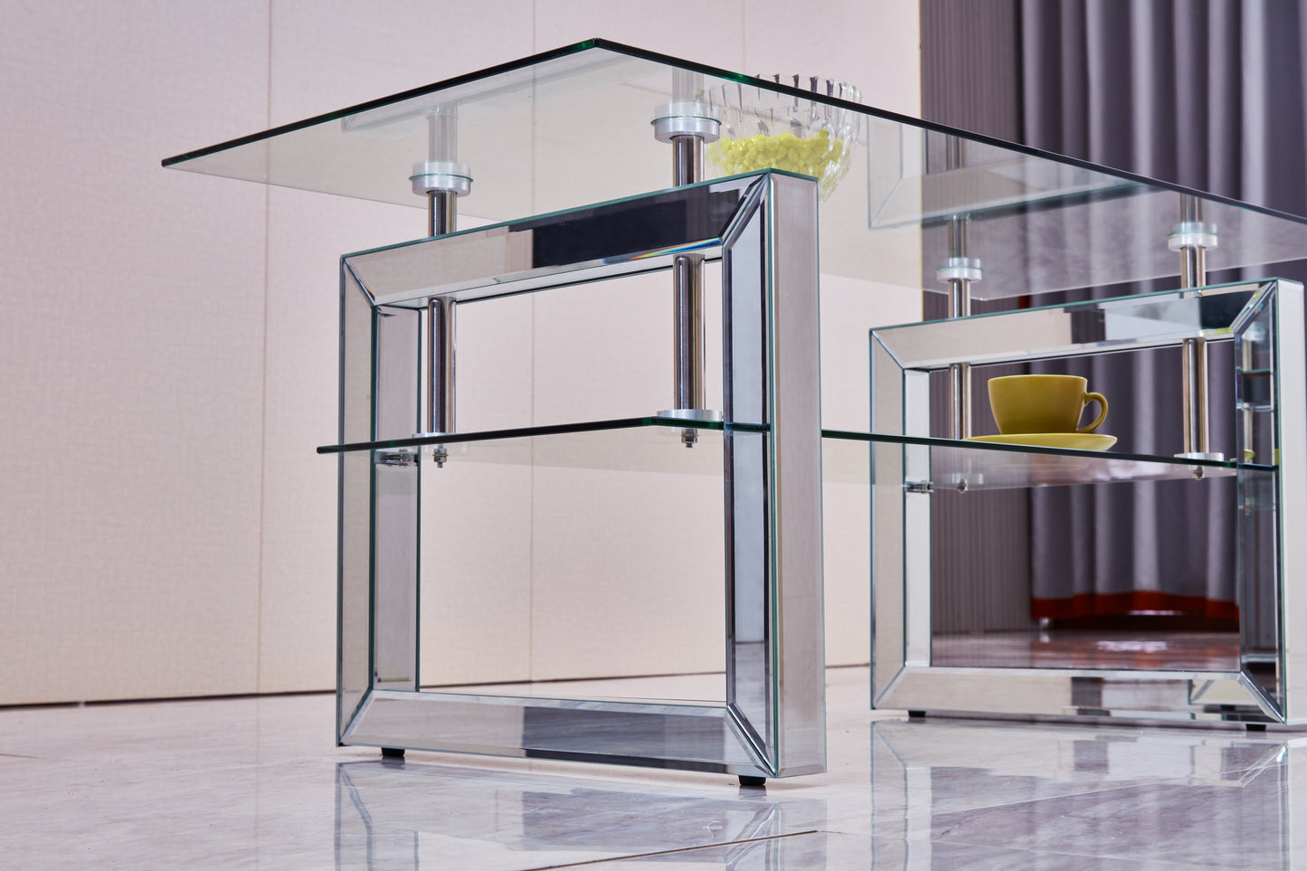 Transparent Tempered Glass Coffee Table by Blak Hom