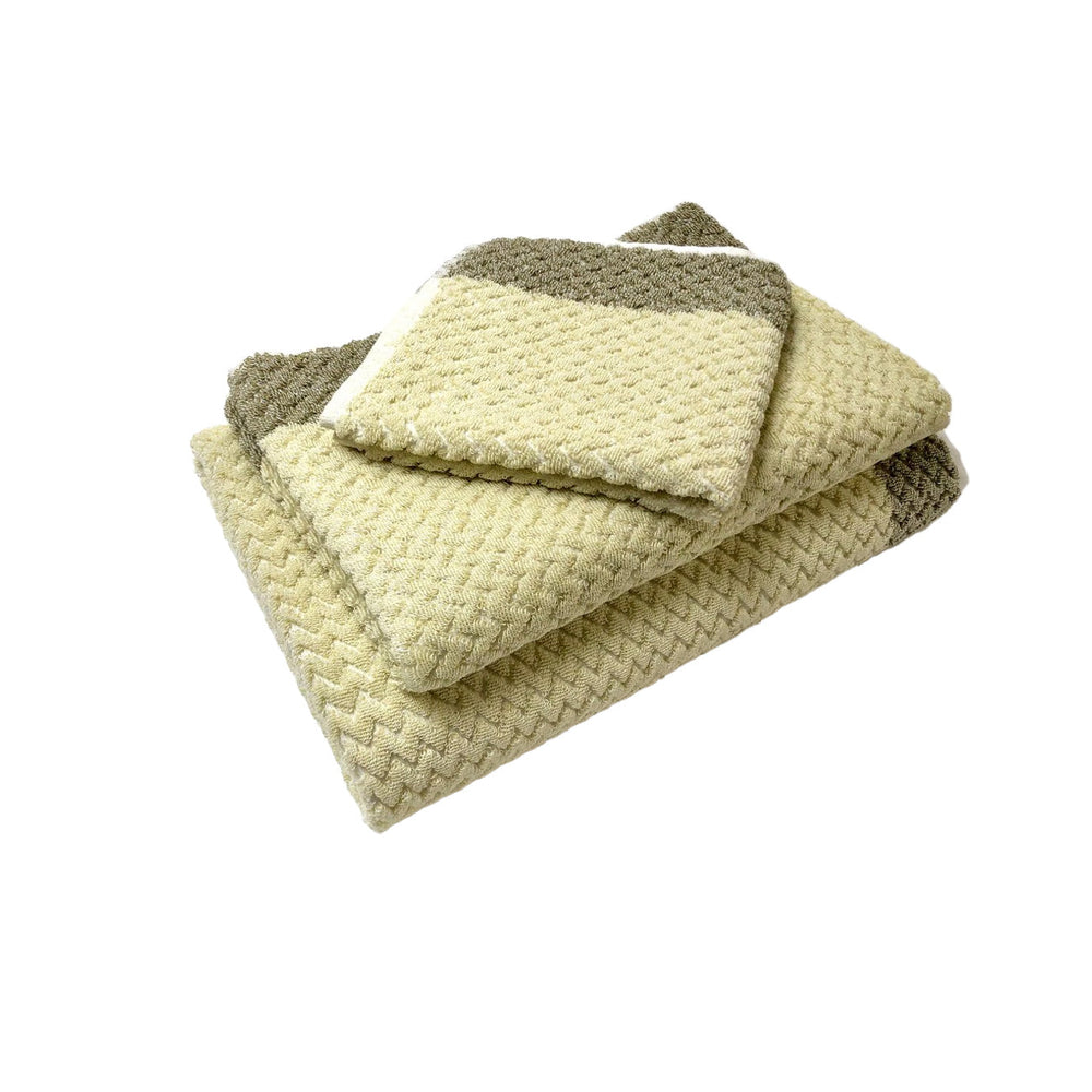 Pastel Chevron Pale Gold Olive Green 3 Pc. Set by Turkish Towel Collection