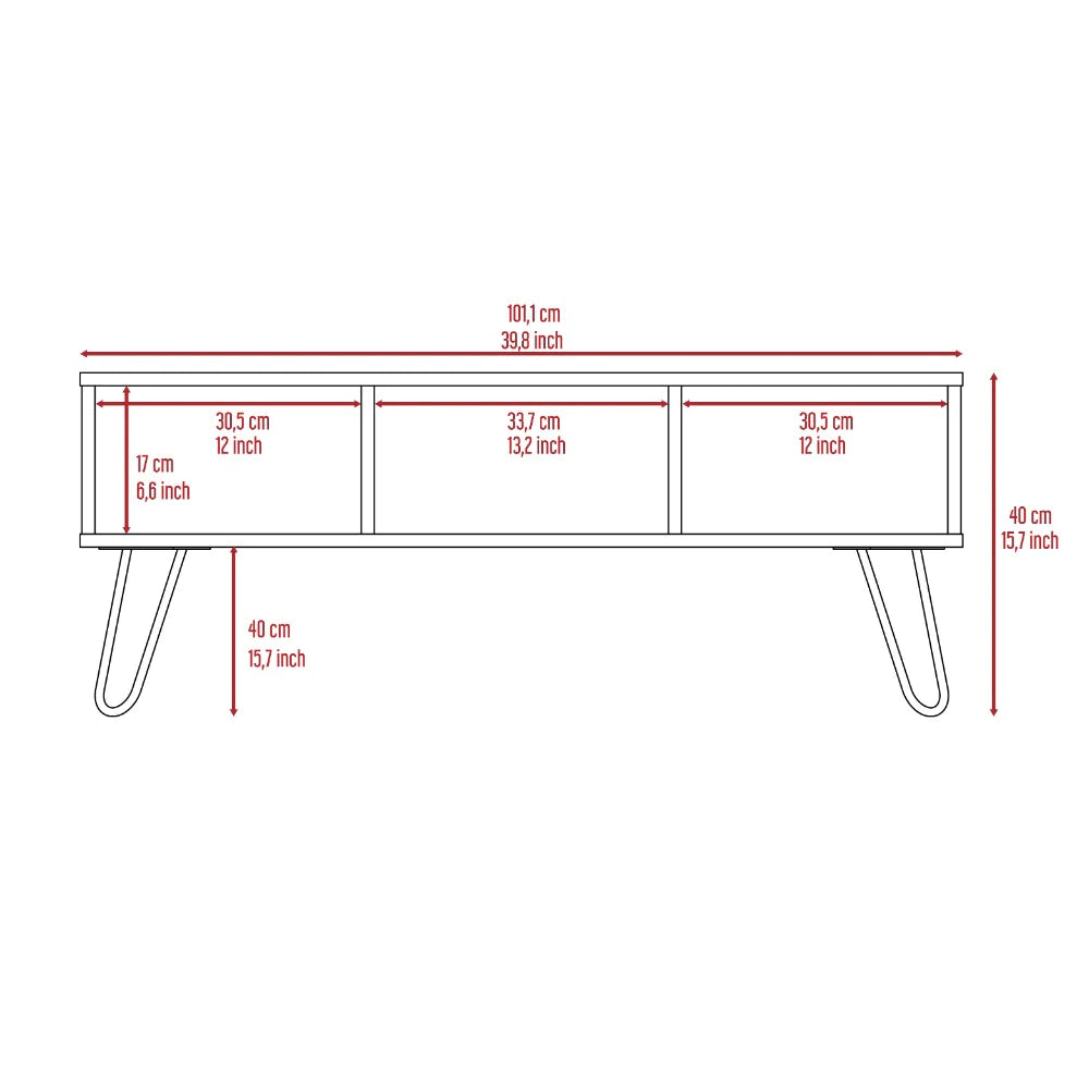 Coffee Table Minnesota, Two Shelves, Carbon Espresso Finish by Blak Hom