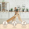 2in1 Montessori Climbing Set: Triangle Ladder + Slide Board/Ramp – Beige by Goodevas