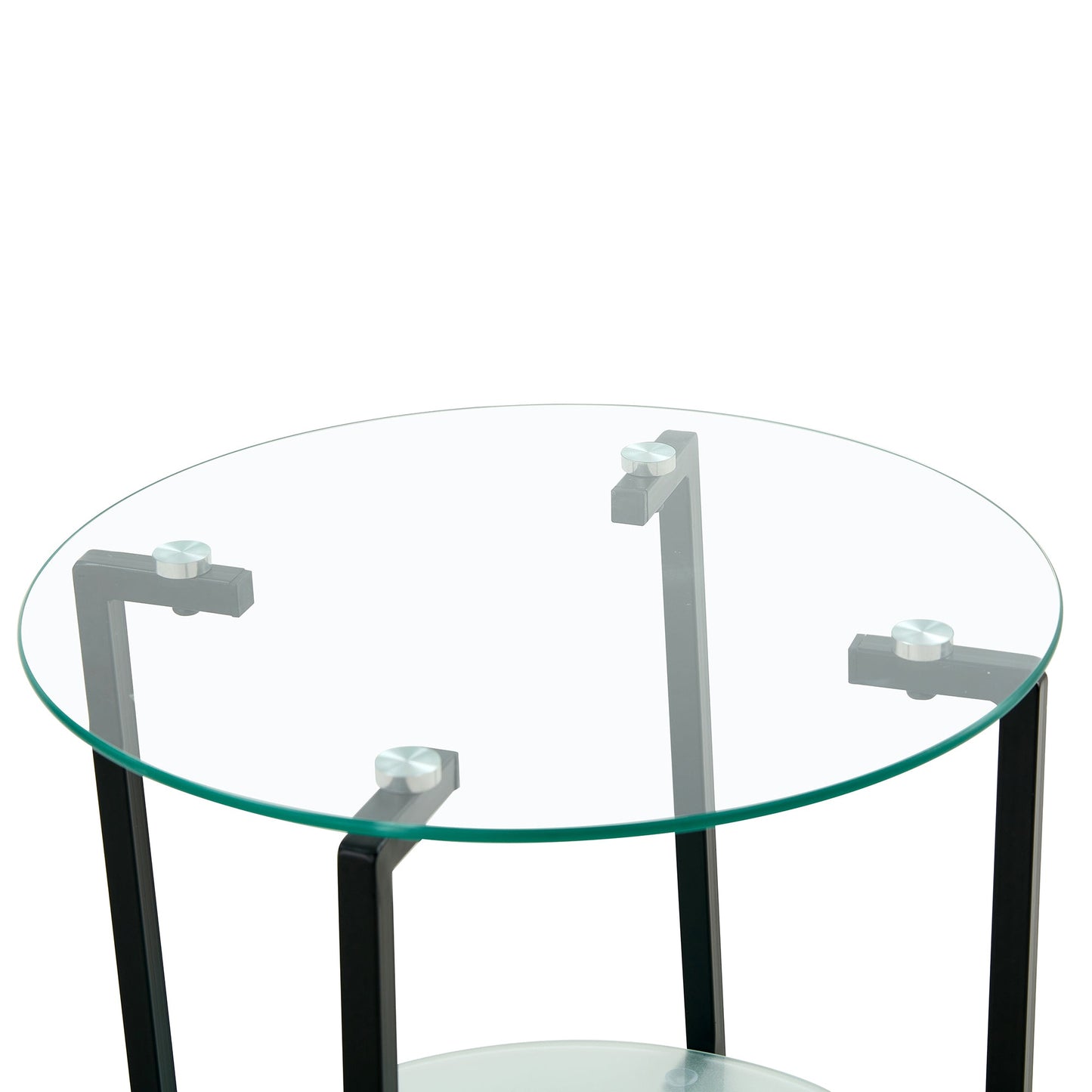 2-Piece Set Clear Tempered Glass Side Table. by Blak Hom