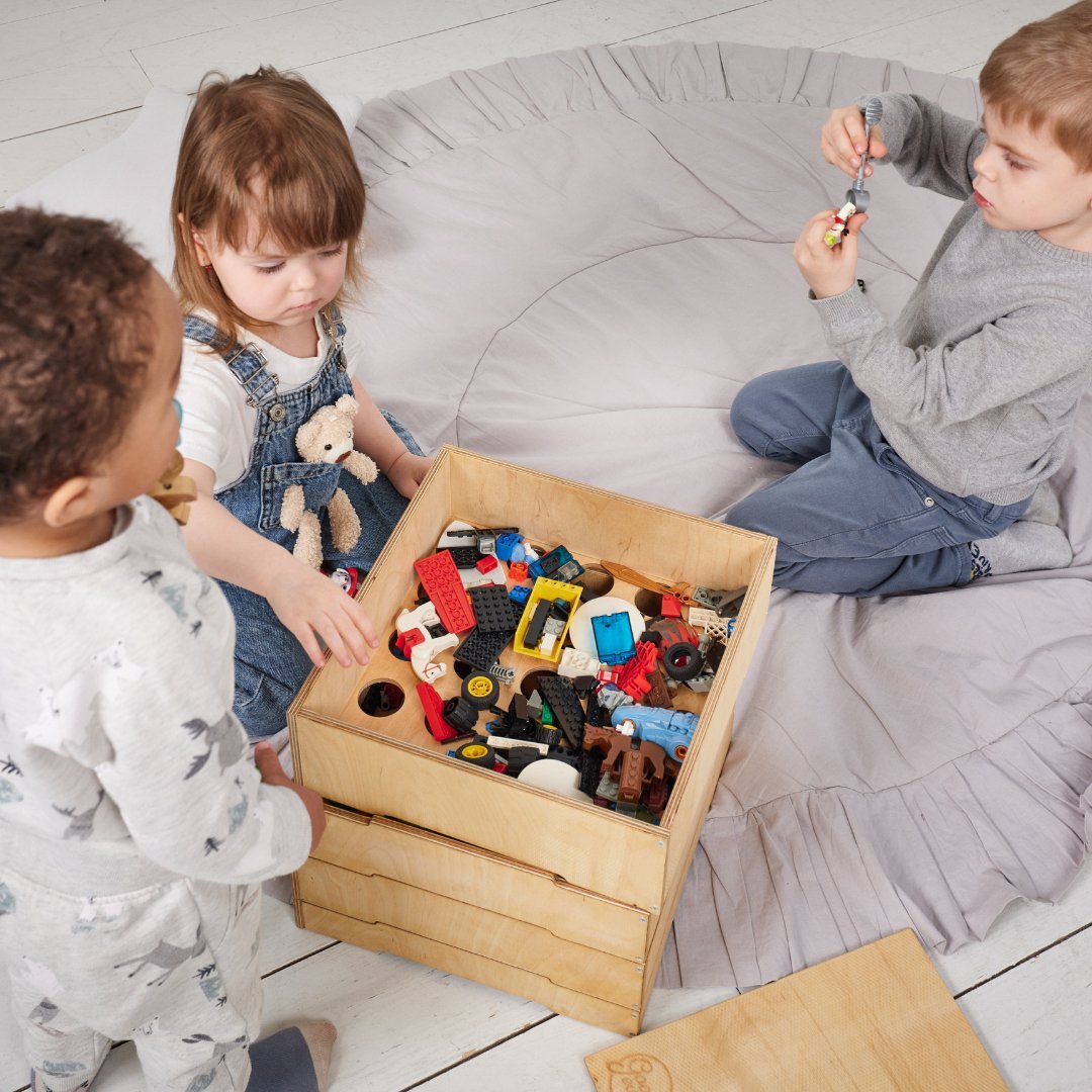 3in1 Montessori Shelves Set: Bookshelf + Toy Shelf + Lego sorter by Goodevas