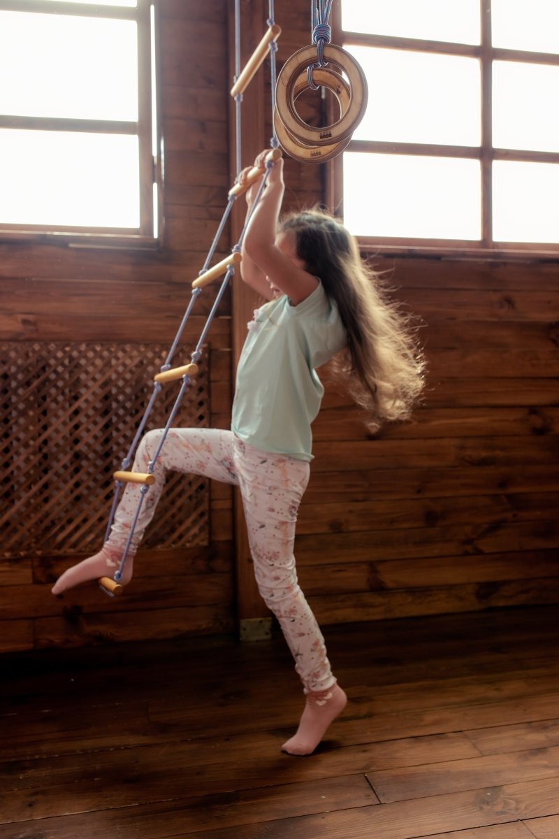 3in1 Swings Set: Rope Ladder + Gymnastic Rings + Disc Rope Swing by Goodevas