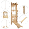 3in1: Wooden Swedish Wall / Climbing ladder for Children + Swing Set + Slide Board by Goodevas