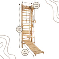 3in1: Wooden Swedish Wall / Climbing ladder for Children + Swing Set + Slide Board by Goodevas