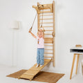 3in1: Wooden Swedish Wall / Climbing ladder for Children + Swing Set + Slide Board by Goodevas