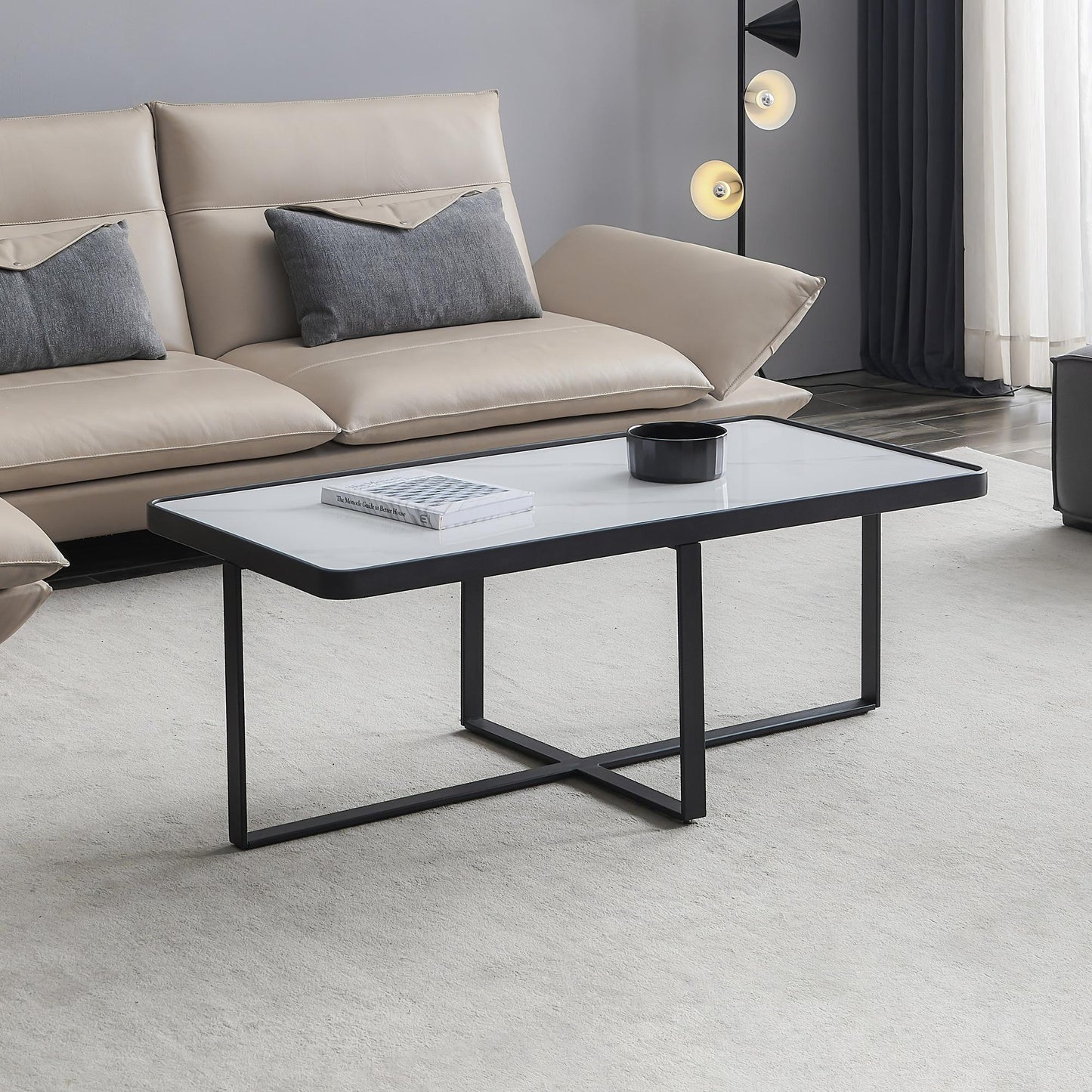 Minimalism Rectangle Coffee Table With Sintered Stone Top by Blak Hom