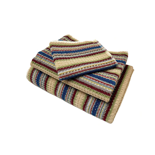 Waffle Burgundy Blue Salmon Stone by Turkish Towel Collection