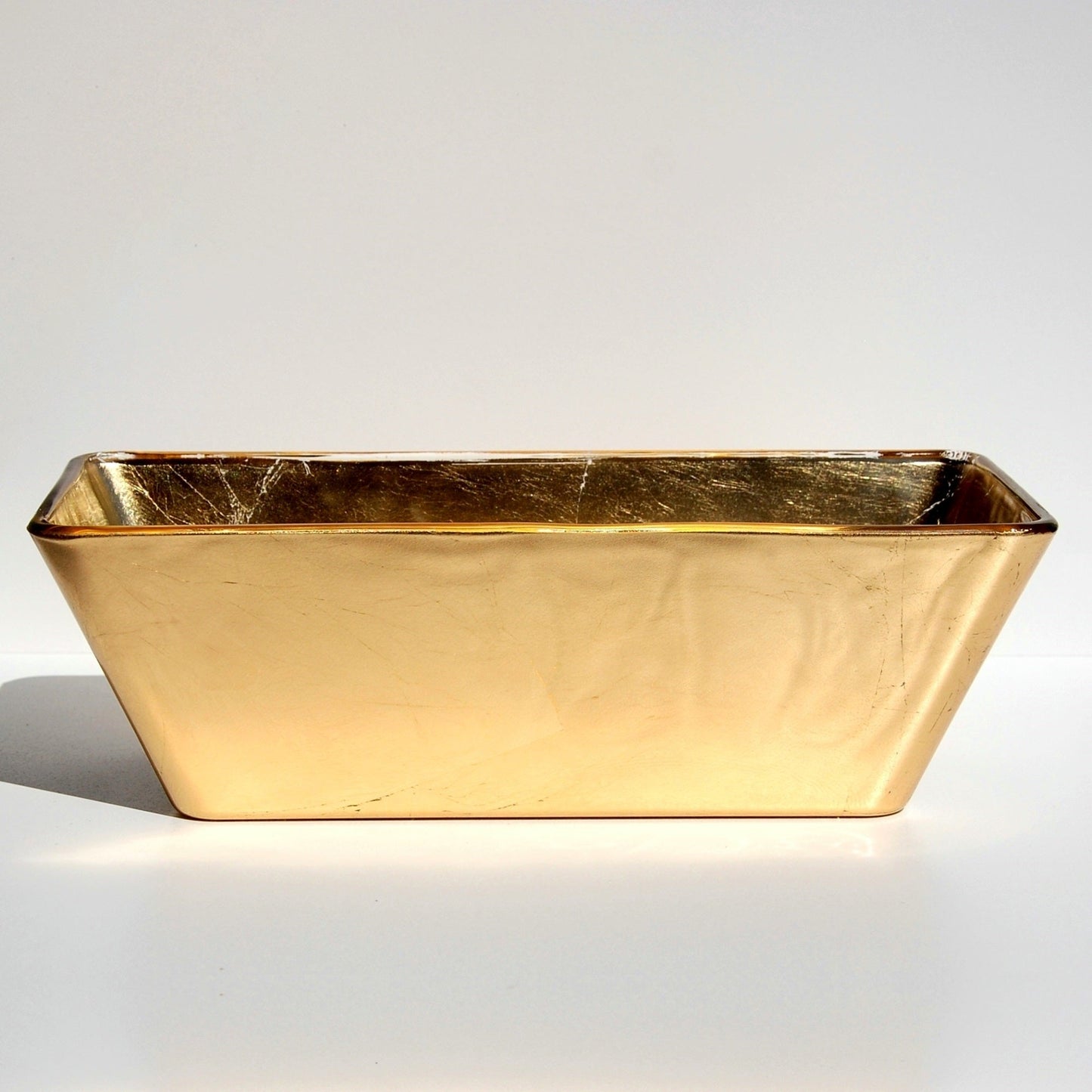 Greek Gold Gilded 13" Rectangular Bowl by Blak Hom